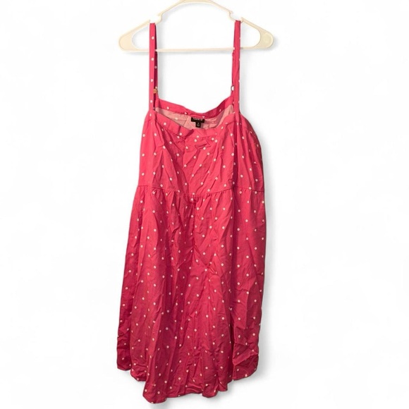 Torrid Pink and White Polka Dot Midi Dress - Picture 3 of 9